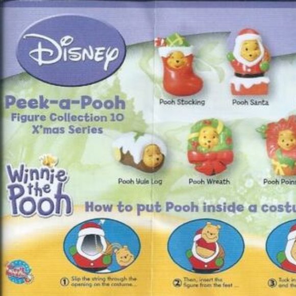 Winnie The Pooh Peek-a-Pooh Christmas #10 Pooh Yule Log Tomy Yujin Dis… - Picture 3 of 4